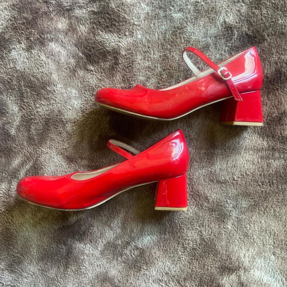 Red Patent Leather Mary Jane Heels